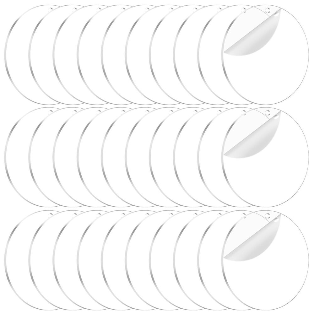 9986 40PCS Acrylic Keychain Blanks, Clear Acrylic Ornaments Blanks Bulk